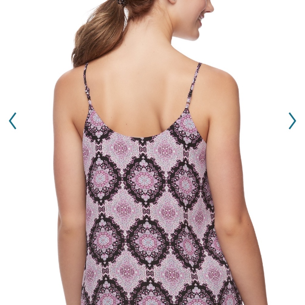 Juniors’ Pink Republic Layered Camisole Blouse Purple